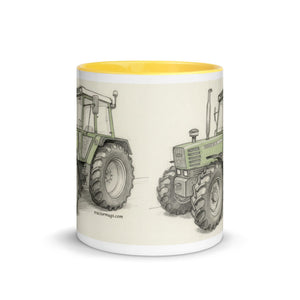The Tractor Mugs Store Fendt 308 LSA 4WD Pencil Sketch | Mug with Color Inside Quality Farmers Merch