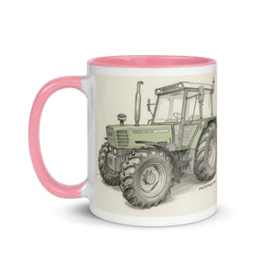 The Tractor Mugs Store Fendt 308 LSA 4WD Pencil Sketch | Mug with Color Inside Quality Farmers Merch