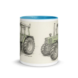 The Tractor Mugs Store Fendt 308 LSA 4WD Pencil Sketch | Mug with Color Inside Quality Farmers Merch