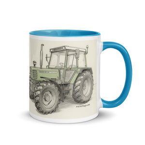 The Tractor Mugs Store Fendt 308 LSA 4WD Pencil Sketch | Mug with Color Inside Quality Farmers Merch