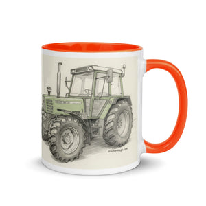 The Tractor Mugs Store Fendt 308 LSA 4WD Pencil Sketch | Mug with Color Inside Quality Farmers Merch