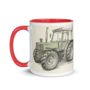 The Tractor Mugs Store Fendt 308 LSA 4WD Pencil Sketch | Mug with Color Inside Quality Farmers Merch