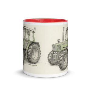 The Tractor Mugs Store Fendt 308 LSA 4WD Pencil Sketch | Mug with Color Inside Quality Farmers Merch