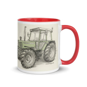 The Tractor Mugs Store Fendt 308 LSA 4WD Pencil Sketch | Mug with Color Inside Quality Farmers Merch