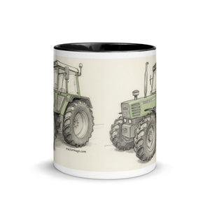 The Tractor Mugs Store Fendt 308 LSA 4WD Pencil Sketch | Mug with Color Inside Quality Farmers Merch