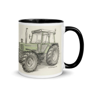 The Tractor Mugs Store Fendt 308 LSA 4WD Pencil Sketch | Mug with Color Inside Quality Farmers Merch