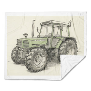 The Tractor Mugs Store Fendt 308 LSA 4WD Pencil Sketch | Throw Blanket Quality Farmers Merch