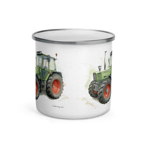 The Tractor Mugs Store Fendt 308 LSA 4WD Watercolor | Enamel Mug Quality Farmers Merch