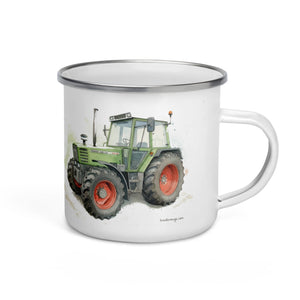 The Tractor Mugs Store Fendt 308 LSA 4WD Watercolor | Enamel Mug Quality Farmers Merch