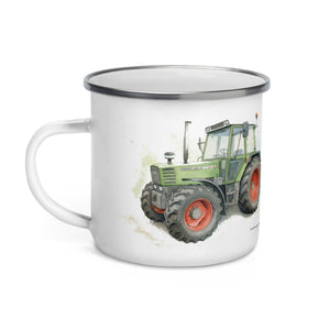 The Tractor Mugs Store Fendt 308 LSA 4WD Watercolor | Enamel Mug Quality Farmers Merch