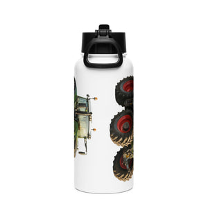 The Tractor Mugs Store Fendt 930 Vario S4 Oil Painting | Stainless steel water bottle with a straw lid Quality Farmers Merch