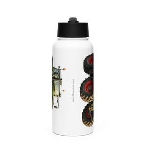 The Tractor Mugs Store Fendt 930 Vario S4 Oil Painting | Stainless steel water bottle with a straw lid Quality Farmers Merch