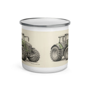 The Tractor Mugs Store Fendt 930 Vario S4 Pencil Sketch | Enamel Mug Quality Farmers Merch