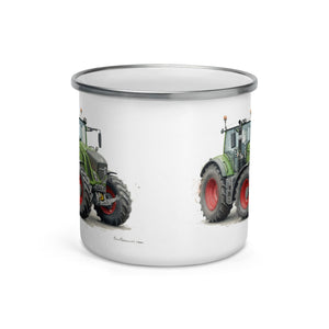 The Tractor Mugs Store Fendt 930 Vario S4 Watercolor | Enamel Mug Quality Farmers Merch