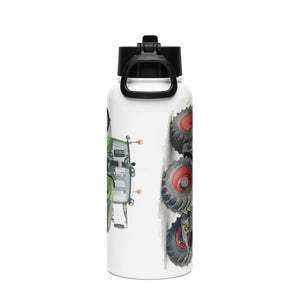 The Tractor Mugs Store Fendt 930 Vario S4 Watercolor | Stainless steel water bottle with a straw lid Quality Farmers Merch
