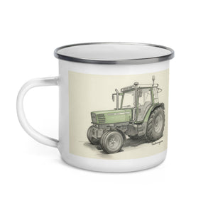The Tractor Mugs Store Fendt Farmer 308 C Pencil Sketch | Enamel Mug Quality Farmers Merch