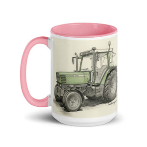 The Tractor Mugs Store Fendt Farmer 308 C Pencil Sketch | Mug with Color Inside Quality Farmers Merch