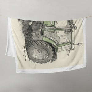 The Tractor Mugs Store Fendt Farmer 308 C Pencil Sketch | Throw Blanket Quality Farmers Merch