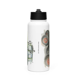 The Tractor Mugs Store Fendt Farmer 308 C Watercolor | Stainless steel water bottle with a straw lid Quality Farmers Merch