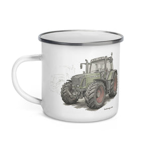 The Tractor Mugs Store Fendt Favorit 818 Pencil Sketch | Enamel Mug Quality Farmers Merch