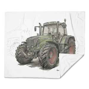 The Tractor Mugs Store Fendt Favorit 818 Pencil Sketch | Throw Blanket Quality Farmers Merch