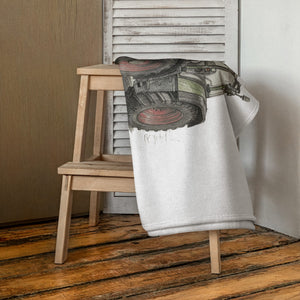 The Tractor Mugs Store Fendt Favorit 818 Pencil Sketch | Towel Quality Farmers Merch