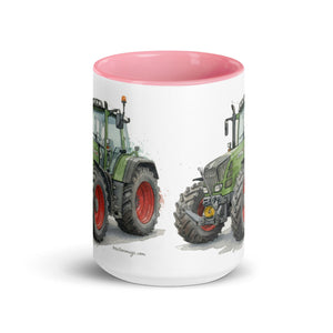 The Tractor Mugs Store Fendt Favorit 818 Watercolor | Mug with Color Inside Quality Farmers Merch