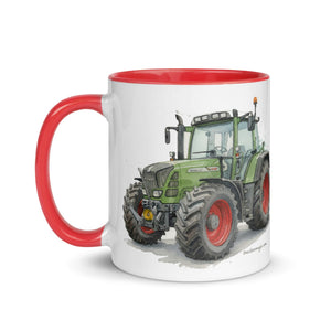 The Tractor Mugs Store Fendt Favorit 818 Watercolor | Mug with Color Inside Quality Farmers Merch