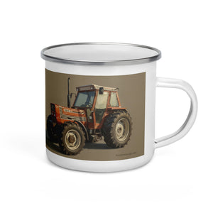The Tractor Mugs Store FIAT 110-90 DT Oil Painting | Enamel Mug Quality Farmers Merch