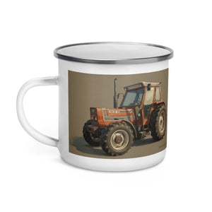 The Tractor Mugs Store FIAT 110-90 DT Oil Painting | Enamel Mug Quality Farmers Merch