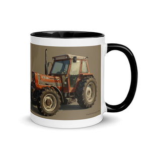 The Tractor Mugs Store FIAT 110-90 DT Oil Painting | Mug with Color Inside Quality Farmers Merch