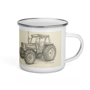 The Tractor Mugs Store FIAT 110-90 DT Pencil Sketch | Enamel Mug Quality Farmers Merch