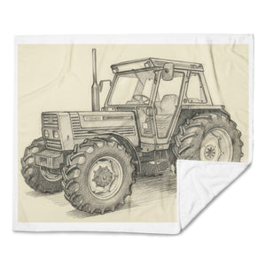 The Tractor Mugs Store FIAT 110-90 DT Pencil Sketch | Throw Blanket Quality Farmers Merch