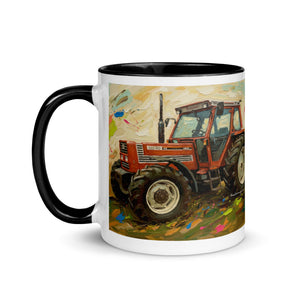 The Tractor Mugs Store FIAT 110-90 DT Splash Art | Mug with Color Inside Quality Farmers Merch