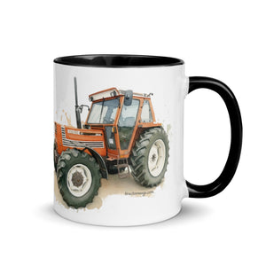 The Tractor Mugs Store FIAT 110-90 DT Watercolor | Mug with Color Inside Quality Farmers Merch