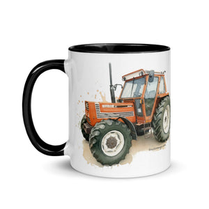 The Tractor Mugs Store FIAT 110-90 DT Watercolor | Mug with Color Inside Quality Farmers Merch