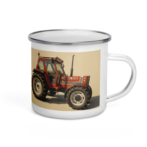The Tractor Mugs Store FIAT 90-90 DT Oil Painting | Enamel Mug Quality Farmers Merch