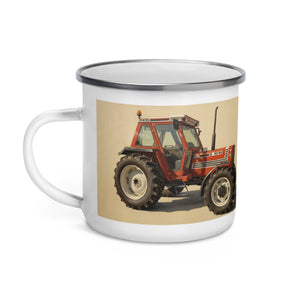 The Tractor Mugs Store FIAT 90-90 DT Oil Painting | Enamel Mug Quality Farmers Merch