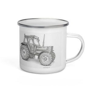 The Tractor Mugs Store FIAT 90-90 DT Pencil Sketch | Enamel Mug Quality Farmers Merch