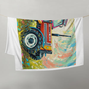 The Tractor Mugs Store FIAT 90-90 DT Splash Art | Throw Blanket Quality Farmers Merch