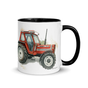 The Tractor Mugs Store FIAT 90-90 DT Watercolor | Mug with Color Inside Quality Farmers Merch