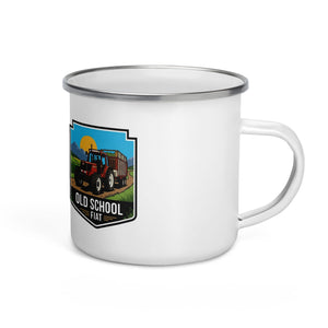 The Tractor Mugs Store FIATAGRI F130 OLD SCHOOL FIAT Bright | Enamel Mug Quality Farmers Merch