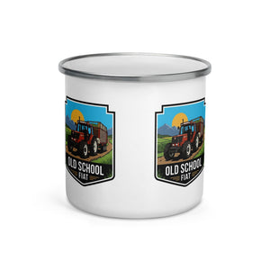 The Tractor Mugs Store FIATAGRI F130 OLD SCHOOL FIAT Bright | Enamel Mug Quality Farmers Merch
