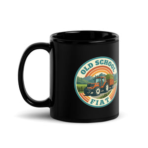 The Tractor Mugs Store FIATAGRI F130 OLD SCHOOL FIAT Retro | Black Mug Quality Farmers Merch
