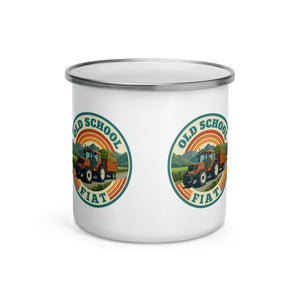 The Tractor Mugs Store FIATAGRI F130 OLD SCHOOL FIAT Retro | Enamel Mug Quality Farmers Merch