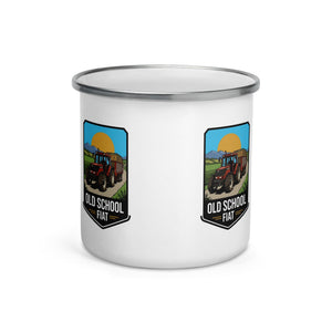 The Tractor Mugs Store FIATAGRI F140 OLD SCHOOL FIAT Bright | Enamel Mug Quality Farmers Merch