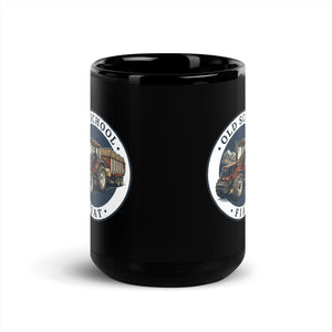 The Tractor Mugs Store FIATAGRI F140 OLD SCHOOL FIAT Engraving | Black Mug Quality Farmers Merch