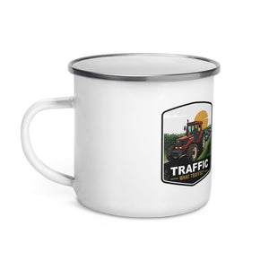 The Tractor Mugs Store FIATAGRI F140 TRAFFIC WHAT TRAFFIC? Bright | Enamel Mug Quality Farmers Merch