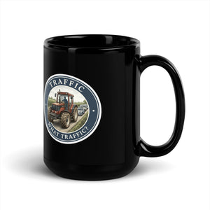 The Tractor Mugs Store FIATAGRI F140 TRAFFIC WHAT TRAFFIC? Engraving | Black Mug Quality Farmers Merch