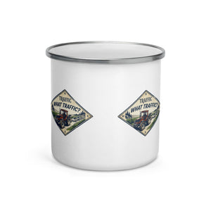 The Tractor Mugs Store FIATAGRI F140 TRAFFIC WHAT TRAFFIC? Heritage | Enamel Mug Quality Farmers Merch